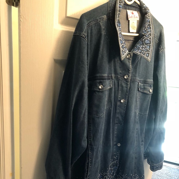 Quacker Factory Jackets & Blazers - Quacker Factory Denim Jeans Jacket embellished 3X
